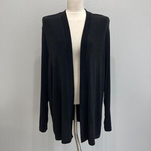 Citiknits Women's Cardigan Open Front Top X-large Black